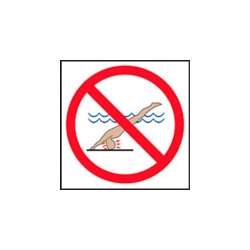 12" x 12" Skid Resistant Ceramic Tile - No Diving -4 Colors Tile, Depth Markers, Safety, Pool Building Materials, Pool Supplies