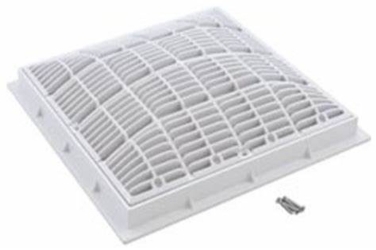 12" x 12" Square White Anti-Vortex Main Drain Frame & Grate 12" x 12" Square White Anti-Vortex Main Drain Frame & Grate