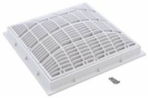 12" x 12" Square White Anti-Vortex Main Drain Frame & Grate 12" x 12" Square White Anti-Vortex Main Drain Frame & Grate