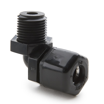 5/8" Tube OD Compression x 1/2" MPT 90 deg L, Black 5/8" Tube OD Compression x 1/2" MPT 90 deg L, Black, P10ME8, 60456, Pool Parts, Fittings, Pool Supplies