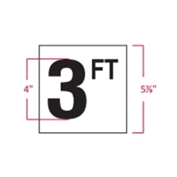 4 1/4" X 5 1/2" Plastic Stickon Smooth with 4" Numbers Plastic Stick on Numbers, Depth Markers, Safety, Pool Building Materials, Pool Supplies