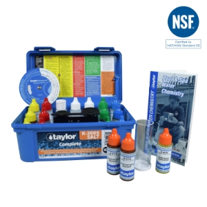 Complete, kit for Chlorine/Bromine, pH, Alkalinity, Hardness, CYA, Salt (DPD) (.75 oz bottles) Complete, kit for Chlorine/Bromine, pH, Alkalinity, Hardness, CYA, Salt (DPD) (.75 oz bottles)