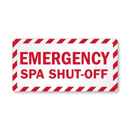 Emergency Spa Shut-Off Sign Emergency Spa Shut-Off Sign, LB-1513, Safety Signs, Pool Parts, Pool Supplies