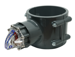FLOWVIS Flow Meter - Saddle Clamp Body Style, for 6" and 8" pipe sizes FLOWVIS Flow Meter - Saddle Clamp Body Style, for 6" and 8" pipe sizes