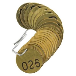 Numbered Tag Set Brass 26 - 50 