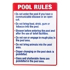 Pool Rules Sign, State of Wisconsin, 24" x 32" 