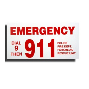 Sign "PHONE 911" 