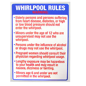 Spa Rules Sign, State of Wisconsin, 24" x 32" 