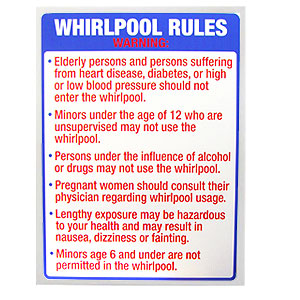 Spa Rules Sign, State of Wisconsin, 24" x 32" 