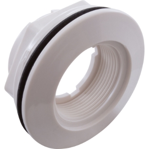 White Return Wall Fitting Assembly with Nut and Gasket 1-1/2" FPT x 1-1/2" S White Return Wall Fitting Assembly with Nut and Gasket 1-1/2" FPT x 1-1/2" S, 400-9150B, Pool Parts, Fittings, Pool Supplies
