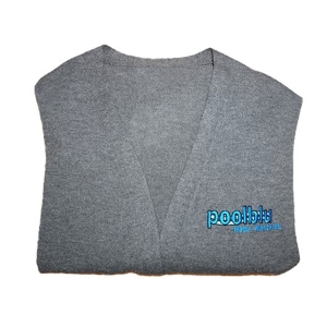 Poolblu Ladies Embroidered Cardigan-Grey 