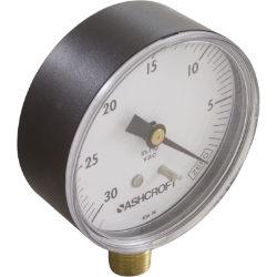 Vacuum Gauge, 1/4"mpt, 0-30 in.Hg, Bottom Mount Vacuum Gauge, 1/4"mpt, 0-30 in.Hg, Bottom Mount