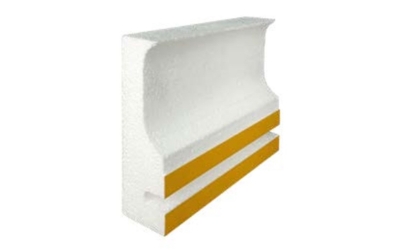 8 Regular Cantilever Form with White Tile Strip and Tie Wire 8 Regular Cantilever Form with White Tile Strip and Tie Wire, 1CF112