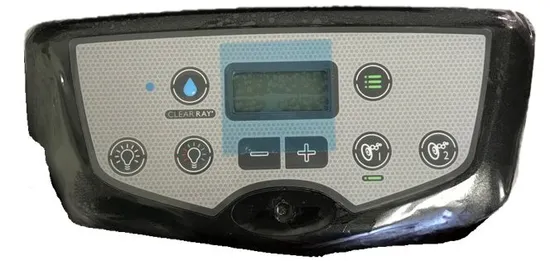 Topside Control, Sundance/Jacuzzi, LCD J300 2PMP ENC BZL LCD Control Panel Keypad J300 operates a 2 Pump spa. Overlay is included with this control panel.