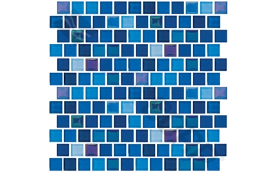 1" x 1" Jules Glass Tile Bright Cobalt Blue Blend, per sq. ft. Jules