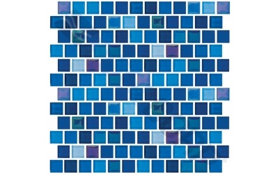 1" x 1" Jules Glass Tile Bright Cobalt Blue Blend, per sq. ft. 1" x 1" Jules Glass Tile Bright Cobalt Blue Blend, per sq. ft.