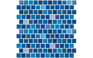 1" x 1" Jules Glass Tile Bright Cobalt Blue Blend, per sq. ft. 1" x 1" Jules Glass Tile Bright Cobalt Blue Blend, per sq. ft.
