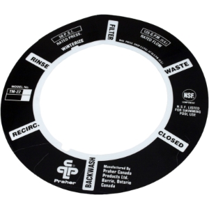 Decal, Praher ABS 2" Top Mount Valve Decal, Praher ABS 2" Top Mount Valve, E5-T2, Muliport Parts, Multiport Repair, Pool Parts, Pool Supplies
