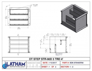 4' 90° Corner Steel Open Top Straight Step 3-Tread 4' 90° Corner Steel Open Top Straight Step 3-Tread, SOK-ST048ST90, Pool Parts, Pool Renovation, Pool Building, Pool Supplies