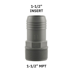 Polypropylene Hose Adapter 1-1/2 in. MPT x 1-1/2 in. Insert Polypropylene Hose Adapter 1-1/2 in. MPT x 1-1/2 in. Insert, UPPA-15