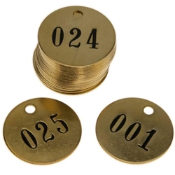 Numbered Tag Set Brass 1 - 25 