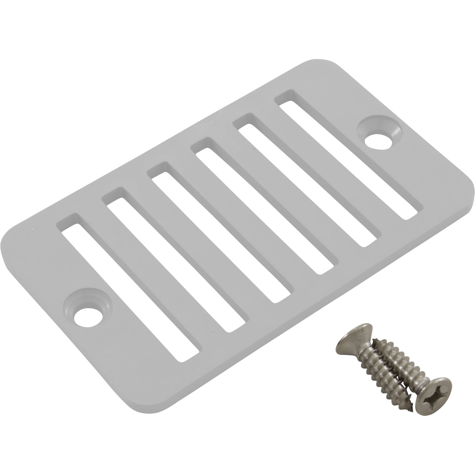 2" x 4" Rectangular White Compact Deck Drain Grate 2" x 4" Rectangular White Compact Deck Drain Grate, 542146, Plumbing, Pool Parts, Pool Supplies