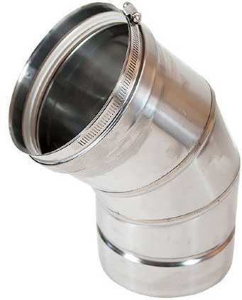 Z-Flex Z-Vent, elbow, 45 deg, single wall, 4" diameter Z-Flex Z-Vent, elbow, 45 deg, single wall, 4" diameter, 2SVEEWCF0445, Z-Flex, Z-Vent, Heater Supplies, Pool Supplies, Pipe,  