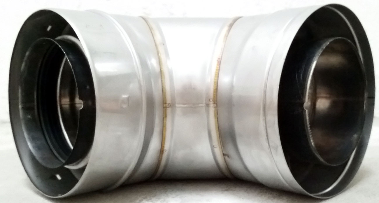 Z-Flex Z-Vent, elbow, 90 deg, double wall, 4" diameter Z-Flex Z-Vent, elbow, 90 deg, double wall, 4" diameter, 2SVDE0490, Z-Flex, Z-Vent, Heater Supplies, Pool Supplies, Pipe,  